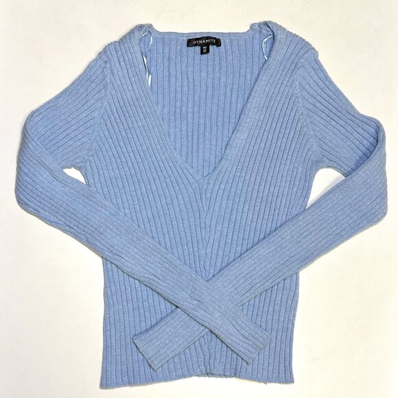 Dynamite Long Sleeve V Neck Sweater - Picture 1 of 4